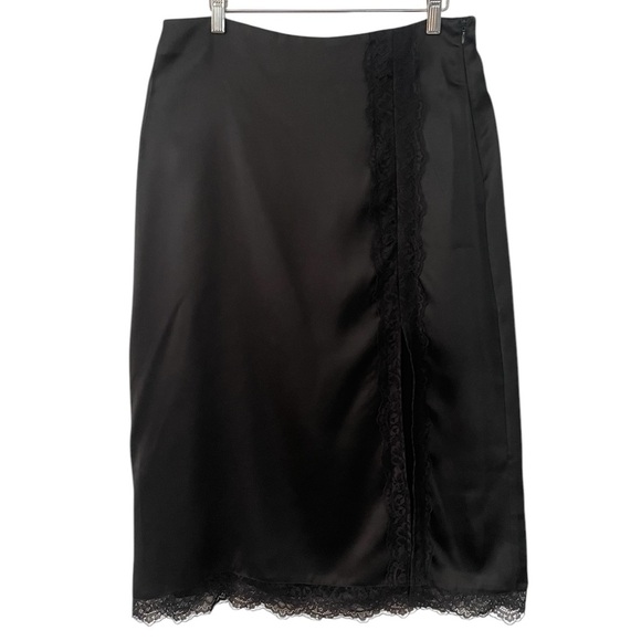 House of Harlow 1960 Black Lace maxi Satin skirt size medium - Picture 14 of 14